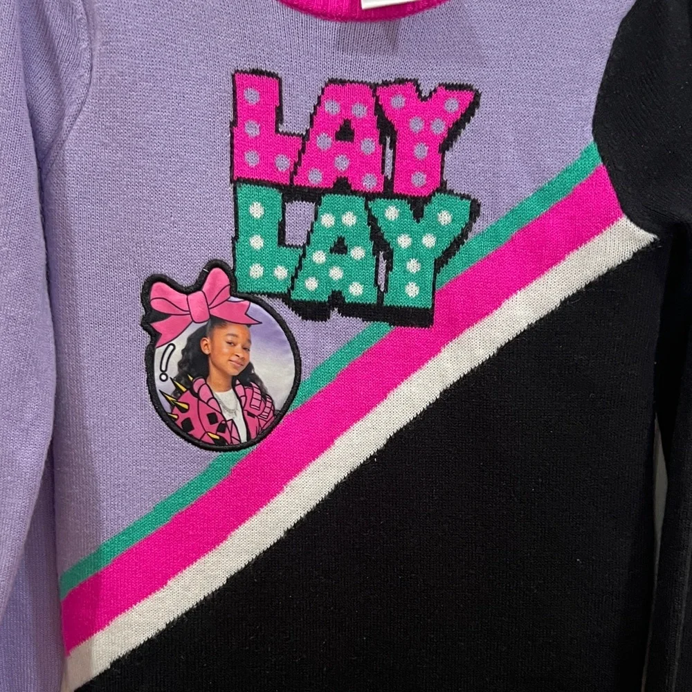 That Girl Lay Lay Color Graphic sweater Dress size small (6-8x)